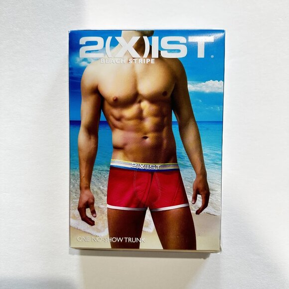 3 PACK 2(X)IST Men Beach Stripe No-Show Trunk Underwear - SMALL - Picture 4 of 7